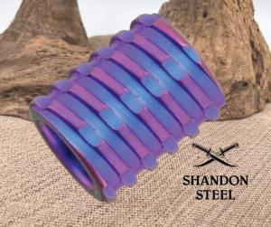 We Knife Bead One Piece Titanium Construction 0.5" Overall Purple Color WEA02B