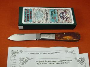 New York Knife Co Sawcut Antique Bone Barlow Knife By Cooper Cutlery Matteawan M1506ABSC USA Made 