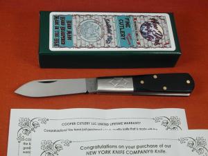 New York Knife Co Smooth Ebony Wood Barlow Knife By Cooper Cutlery Matteawan M1506E USA Made 