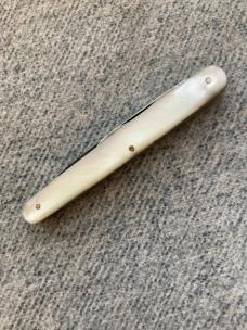 RARE Antique, R. SCHOFIELD, 59 MOORFIELD, LIVERPOOL, 4-Blade, Genuine-Mother-of-Pearl, Pocket Knife