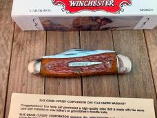 Winchester Split Backspring Whittler Cartridge Series Burnt Orange Winchester Jigged Bone 1997