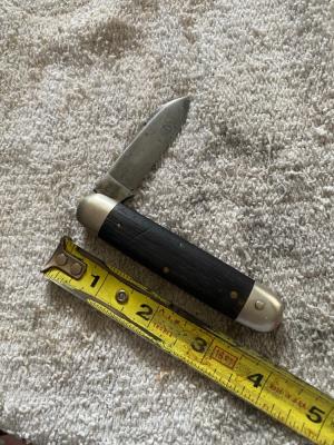 Vintage Unmarked Jack Knife Ebony Handles 3 Closed