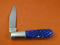 Schatt & Morgan Blurple Jigged Bone Barlow Knife By Cooper Cutlery Rare C69B Clip Blade Made In USA 