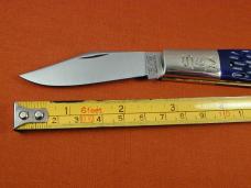 Schatt & Morgan Blurple Jigged Bone Barlow Knife By Cooper Cutlery Rare C69B Clip Blade Made In USA 