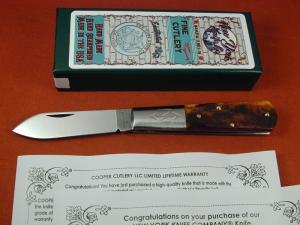 New York Knife Co Sawcut Antique Bone Barlow Knife By Cooper Cutlery Matteawan M1506ABSC USA Made