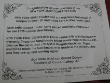 New York Knife Co Sawcut Antique Bone Barlow Knife By Cooper Cutlery Matteawan M1506ABSC USA Made 