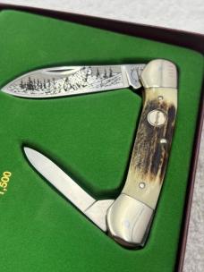 Remington 2000 Wildlife Knife Ltd Ed 1 / 1500 Stag Handles Black Bear