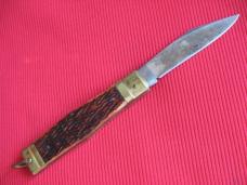 Rare Large Size Bone Leverlock Switchblade Knife - 10"