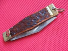 Rare Large Size Bone Leverlock Switchblade Knife - 10"