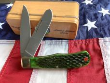 Bear & Son Custom Heritage Large Trapper / Mountain Man Knife w/ Green Bone Handles