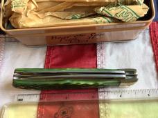 Bear & Son Custom Heritage Large Trapper / Mountain Man Knife w/ Green Bone Handles