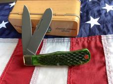 Bear & Son Custom Heritage Large Trapper / Mountain Man Knife w/ Green Bone Handles