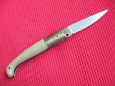 Vintage Italian Indiana Pattada Engraved Bolster Button Open/Close Switchblade Knife.