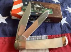 Bear & Son Trapper w/ Flashy Mother of Pearl Handles in Orig box -NOS