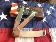 Bear & Son Trapper w/ Flashy Mother of Pearl Handles in Orig box -NOS