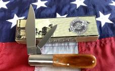 Russell (Green River Works) Barlow Pocket Knife w/ Great Brown Bone Handles & Blade Etch - NOS
