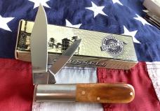 Russell (Green River Works) Barlow Pocket Knife w/ Great Brown Bone Handles & Blade Etch - NOS