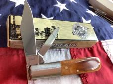 Russell (Green River Works) Barlow Pocket Knife w/ Great Brown Bone Handles & Blade Etch - NOS