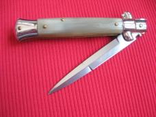New Old Stock ITALY INOX 9" BLONDE HORN Bayonet BLADE ITALIAN STILETTO Knife