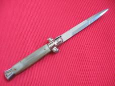 New Old Stock ITALY INOX 9" BLONDE HORN Bayonet BLADE ITALIAN STILETTO Knife