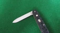 c. 1940's SCHRADE Walden, NY 3-3/8" Closed Jigged Peach Seed Rough Black NOS MINT 