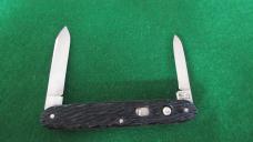 c. 1940's SCHRADE Walden, NY 3-3/8" Closed Jigged Peach Seed Rough Black NOS MINT 