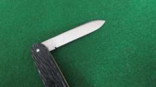 c. 1940's SCHRADE Walden, NY 3-3/8" Closed Jigged Peach Seed Rough Black NOS MINT 