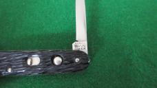 c. 1940's SCHRADE Walden, NY 3-3/8" Closed Jigged Peach Seed Rough Black NOS MINT 