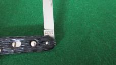 c. 1940's SCHRADE Walden, NY 3-3/8" Closed Jigged Peach Seed Rough Black NOS MINT 