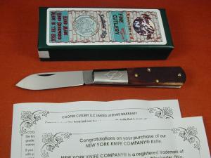 New York Knife Co Sawcut Antique Bone Barlow Knife By Cooper Cutlery Matteawan M1506ABSC USA Made 