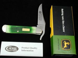 Case xx 2024 John Deere Bright Green Sawcut Bone Russlock Knife 15798 USA Made NIB 6153L SS