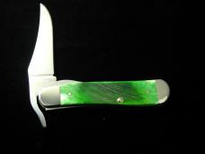 Case xx 2024 John Deere Bright Green Sawcut Bone Russlock Knife 15798 USA Made NIB 6153L SS