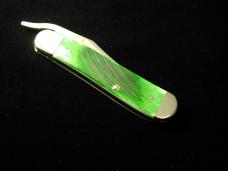 Case xx 2024 John Deere Bright Green Sawcut Bone Russlock Knife 15798 USA Made NIB 6153L SS