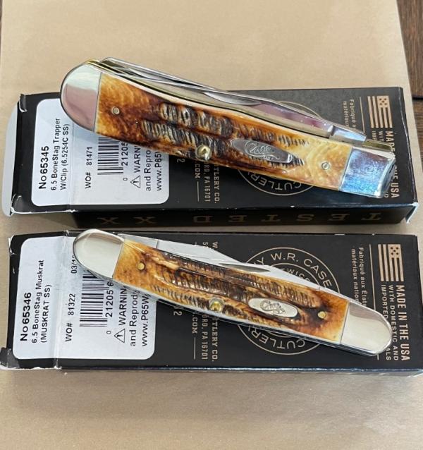Case Bonestag Trapper with clip new in original box Case Bonestag Trapper with clip new in original box