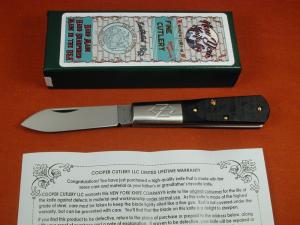 New York Knife Co Sawcut Ebony Wood Barlow Knife By Cooper Cutlery Matteawan M1506ESC USA Made NIB