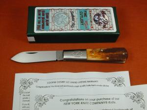 New York Knife Co Sawcut Antique Bone Barlow Knife Cooper Cutlery Matteawan M1506ABSC USA Made NMIB 