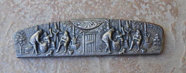 Comb Made In Denmark Medieval Scene Looks Silver Plated Older Wear On High Spots