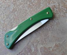 Camillus 89-07 Lock Back Bright Green Handles Mint 4" Closed  4 Brass Pins Hold Down  The Handles