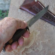 Eig E.C. Solingen Germany 92X Stainless Fixed blade Stag Nutted Tang Mint Mirror Polished Leather 