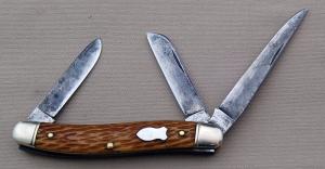 Ivoryman's Schrade Walden 3-Blade Slim Premium Stockman #895, 3.500" In Very Good Condition (AW)