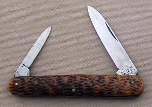 Ivoryman's AW Wadsworth 2-Blade Bolsterless Shadow, 3.000" In Excellent Condition (GZ)