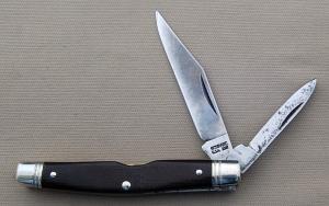 Ivoryman's Schrade USA Middleman Jack #330T Jeff Finamore Rehandle, 3.250" Excellent Condition (GY)