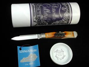 Titusville Cutlery Genuine Amber Stag Lexingtonian Coffin Jack Knife Rare 1 of 30 COA USA Made