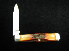 Titusville Cutlery Genuine Amber Stag Lexingtonian Coffin Jack Knife Rare 1 of 30 COA USA Made