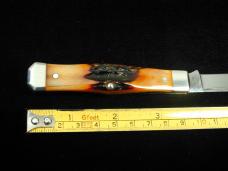 Titusville Cutlery Genuine Amber Stag Lexingtonian Coffin Jack Knife Rare 1 of 30 COA USA Made