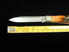 Titusville Cutlery Genuine Amber Stag Lexingtonian Coffin Jack Knife Rare 1 of 30 COA USA Made