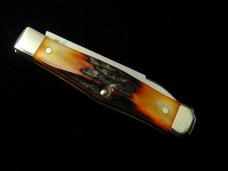 Titusville Cutlery Genuine Amber Stag Lexingtonian Coffin Jack Knife Rare 1 of 30 COA USA Made