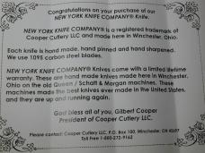 New York Knife Co Smooth Ebony Wood Barlow Knife By Cooper Cutlery Matteawan M1506E USA Made 