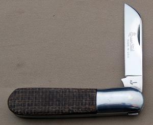 Ivoryman's Queen 1-Blade Barlow Rehandled By Barry Hall, 3.500" In Near Mint Condition (AK)