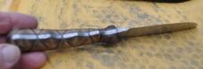 Custom Fixed Full Tang 9 1/2" OAL Snake Skin Sheath Hard Wood Handle Finger Grooves 3/8" Stock